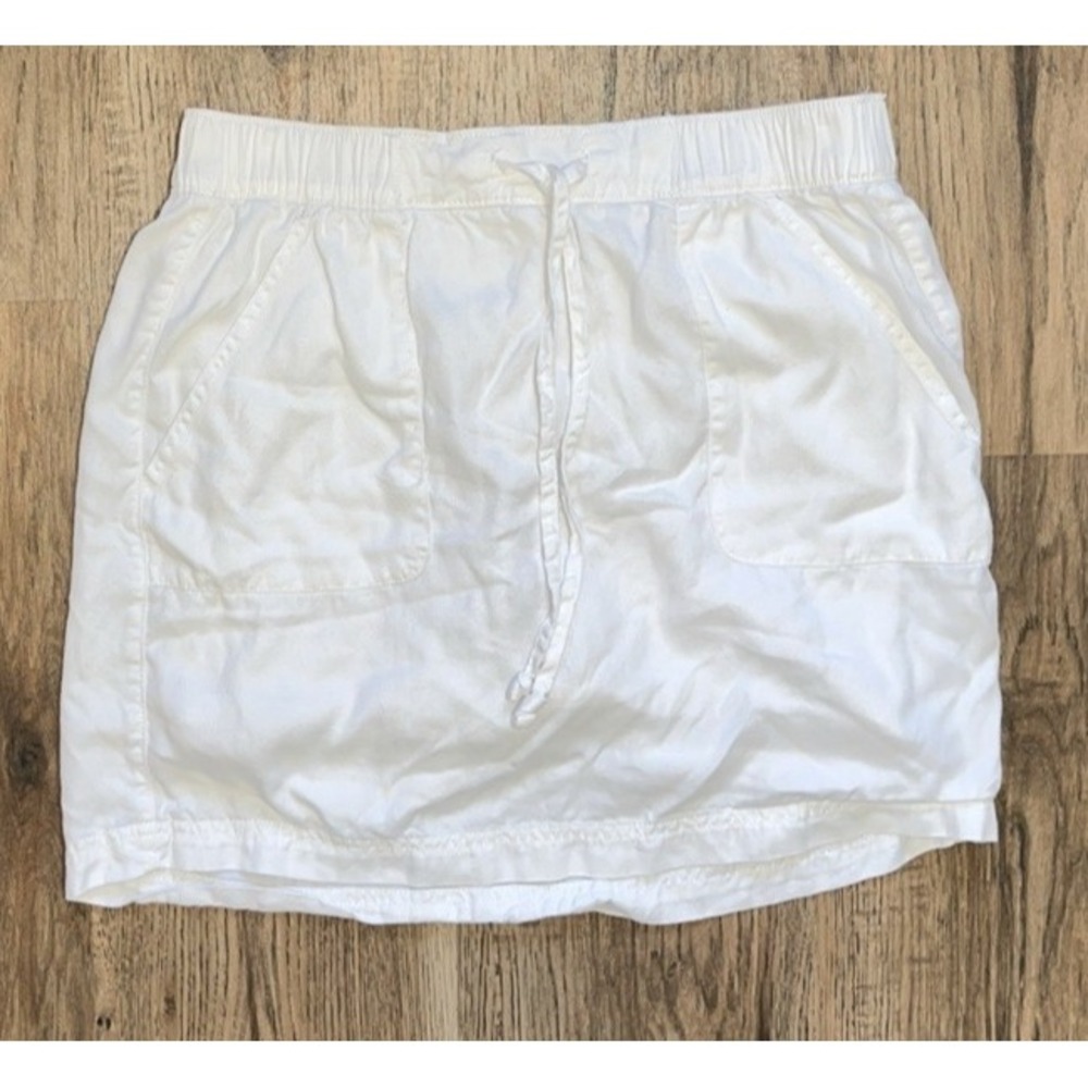 C&C California Skort Drawstring Womens M Solid White Pockets NEW